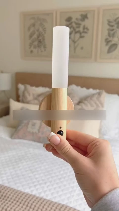 Auto LED USB Magnetic Wood Wireless Night Light